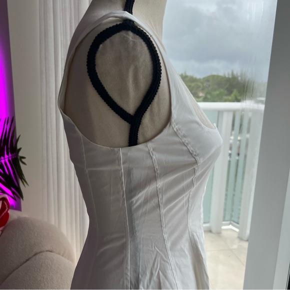 Theory Women’s White Scoop Neck Button Up Dress | US 0 - Picture 8 of 14